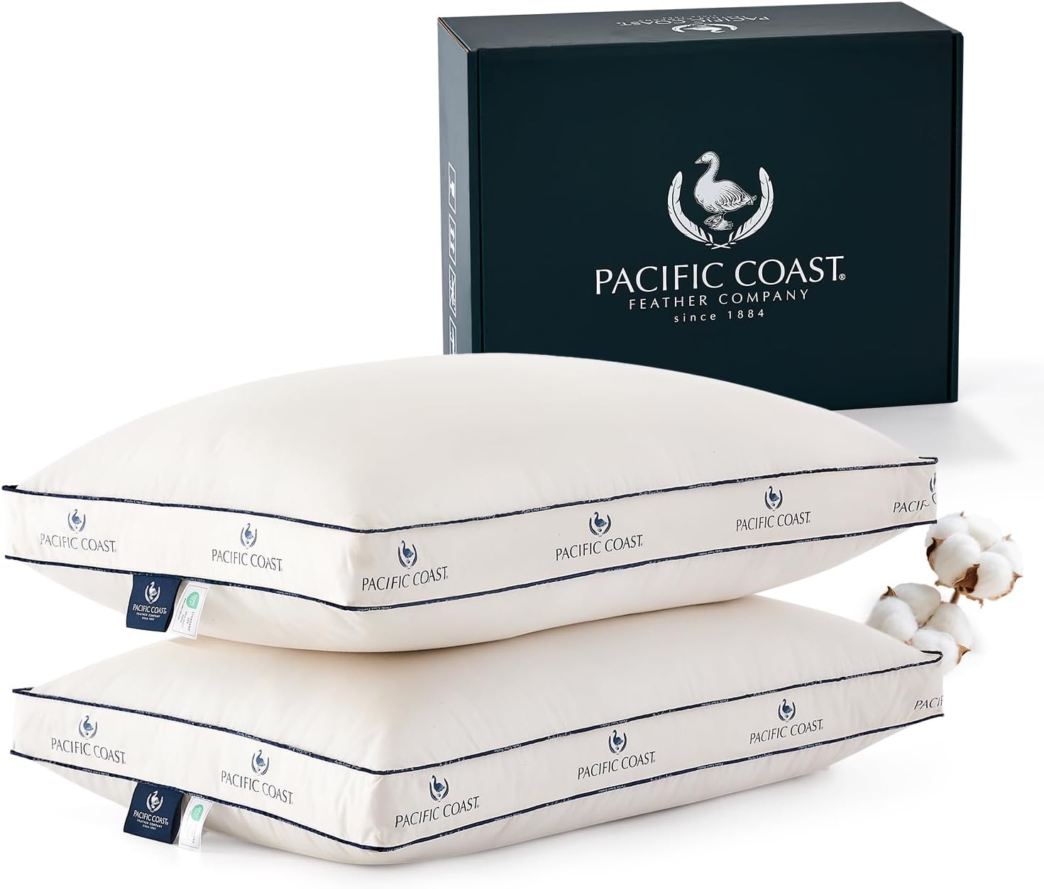Gusseted Feather & Down Pillow — Firm | Organic Cotton